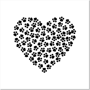 Dog Footprint Heart Posters and Art